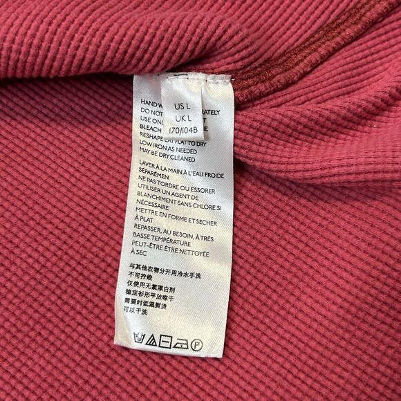 We The Free Amelia Split Back Thermal Top Shirt Womens Size Large Washed Red - Picture 8 of 14